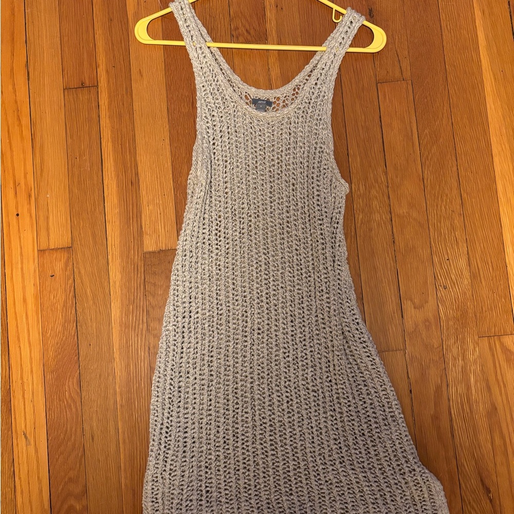 Wide Knit Swimsuit Coverup Mini Dress - aerie - M